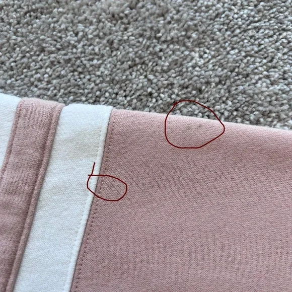 Nuuds Striped Crewneck Sweatshirt Womens XL Pink Fleece Varsity Logo Pullover - Picture 6 of 16